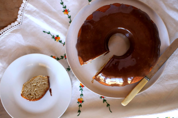 Cardamom Cake with Milk Chocolate Ganache