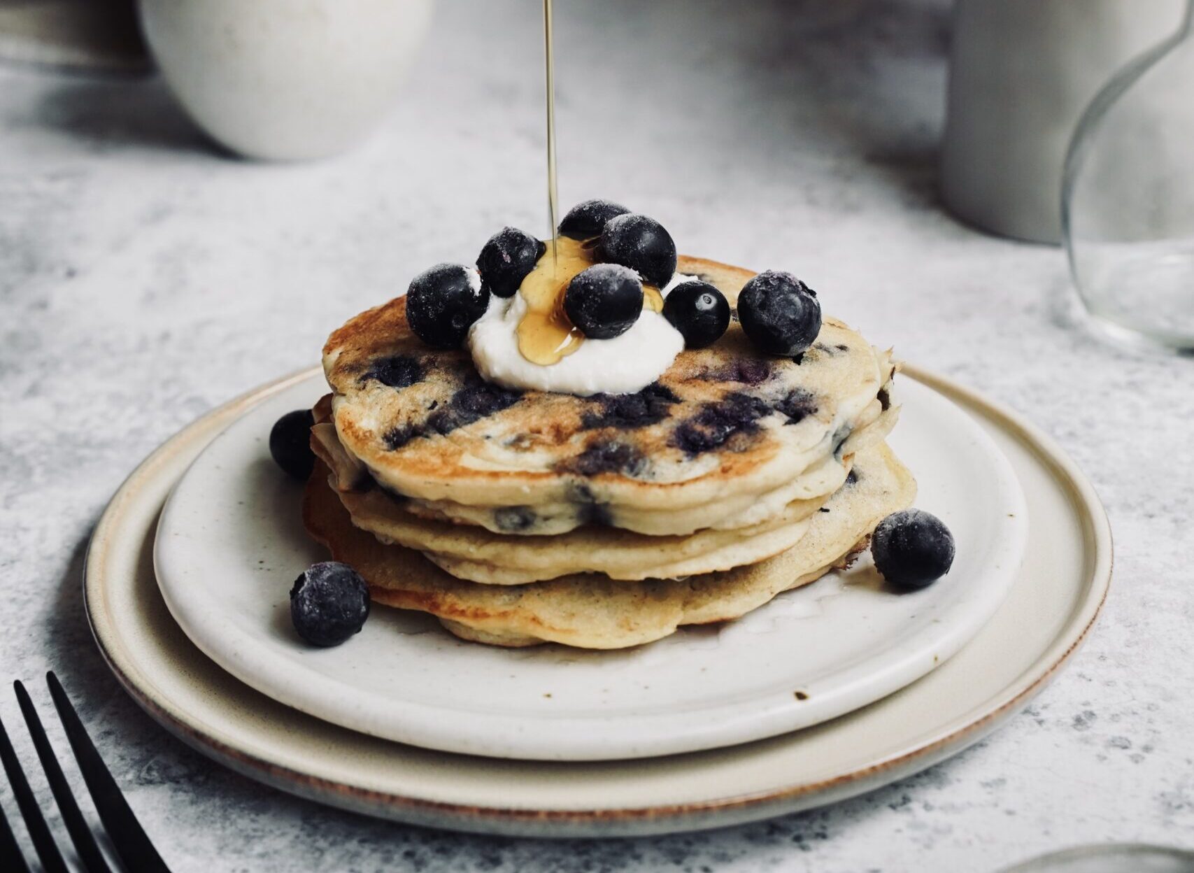 Muscle Building Blueberry Pancakes - The Healthy Baker