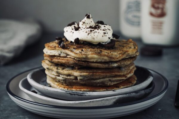 Cookies and Cream Protein Pancakes